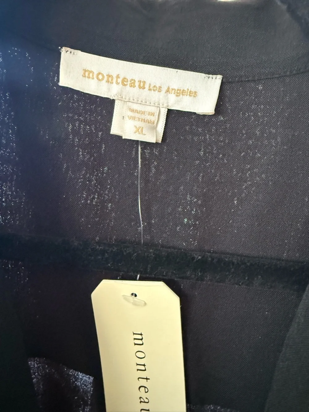 Monteau Black Midi Shirt Dress with Puff Sleeves - Picture 2 of 6